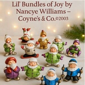 Lil' Bundles of Joy Figurines Set | 11 Pc Vintage 2003‎ Coyne's & Co Christmas